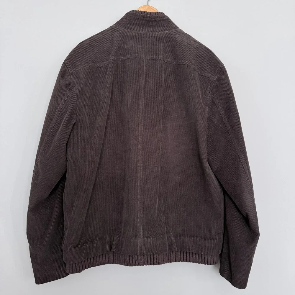 J. Crew Brown Corduroy Bomber Jacket-Coat Lining‎ 100% Cotton SZ L Sleeve Lining